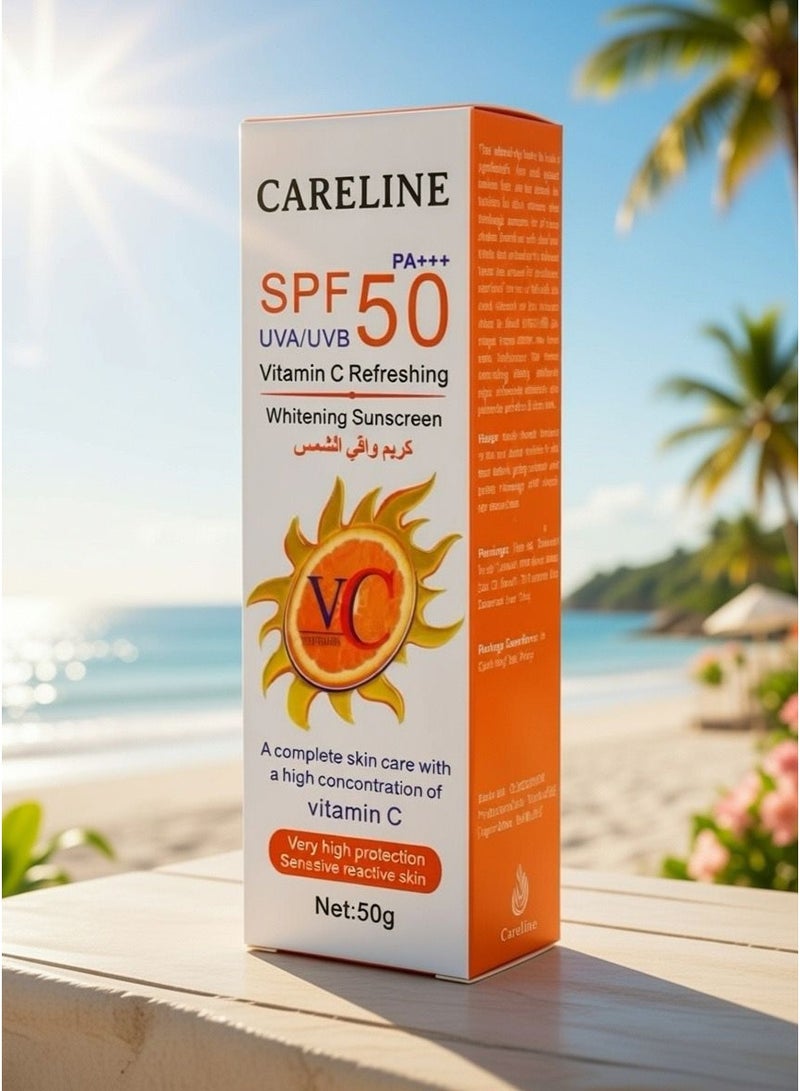 Careline Vitamin C Refreshing Whitening Sunscreen 50 grams SPF 50 - Image 4